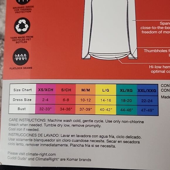 ClimateRight by Cuddl Duds Women's Plush Warmth Crew Neck Base Layer Top Size S - Picture 7 of 7